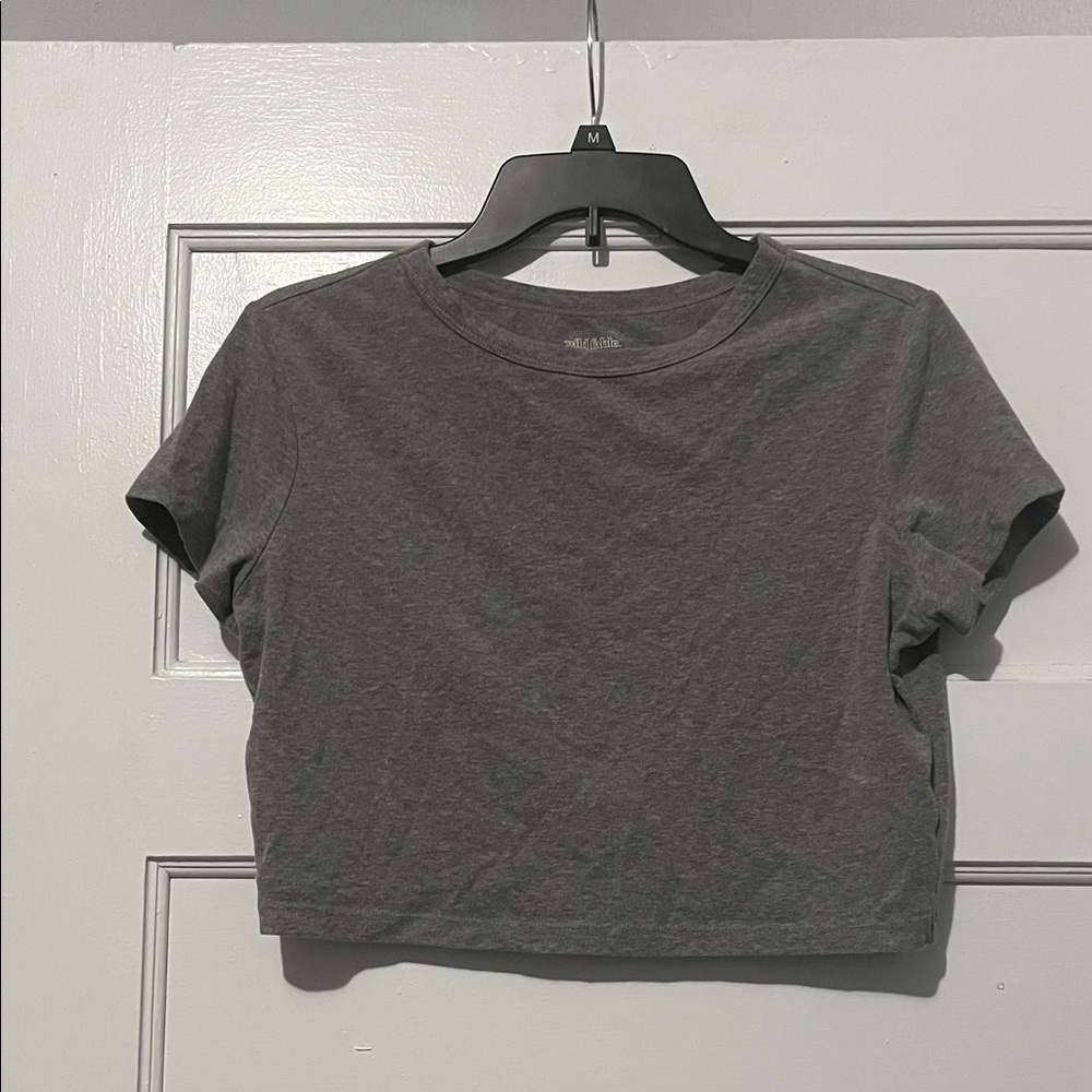Gray Women's Cropped T-Shirt